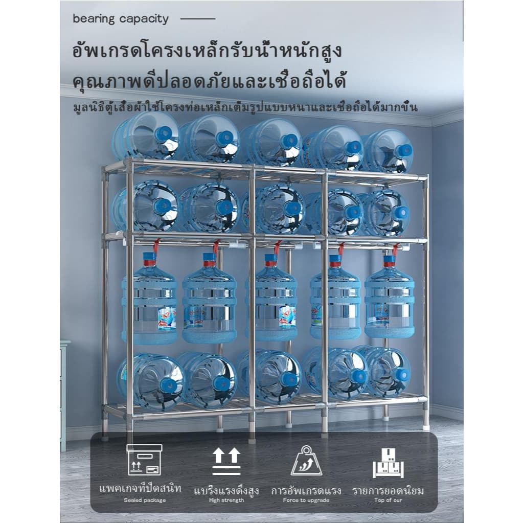 LEEGO ตู้เสื้อผ้า ตู้เสื้อผ้าผ้า ขนาดเส้นผ่านศูนย์กลางข้อต่อ 20 มม. รับน้ำหนักได้ 600 กก. เก็บเสื้อผ้าได้อเนกประสงค์ รูปที่ 8