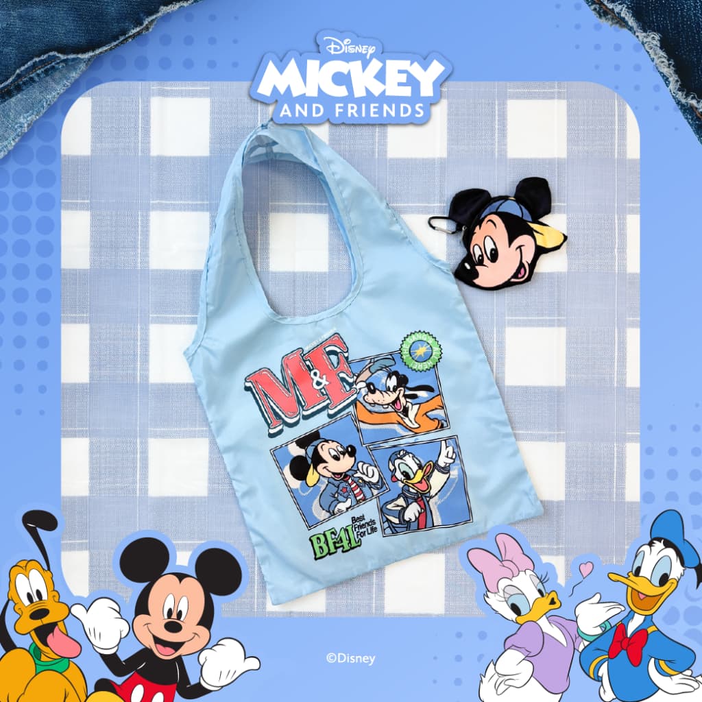 UNO ถุงผ้าพับเก็บ Mickey&Friends ลิขสิทธิ์แท้ รูปที่ 5