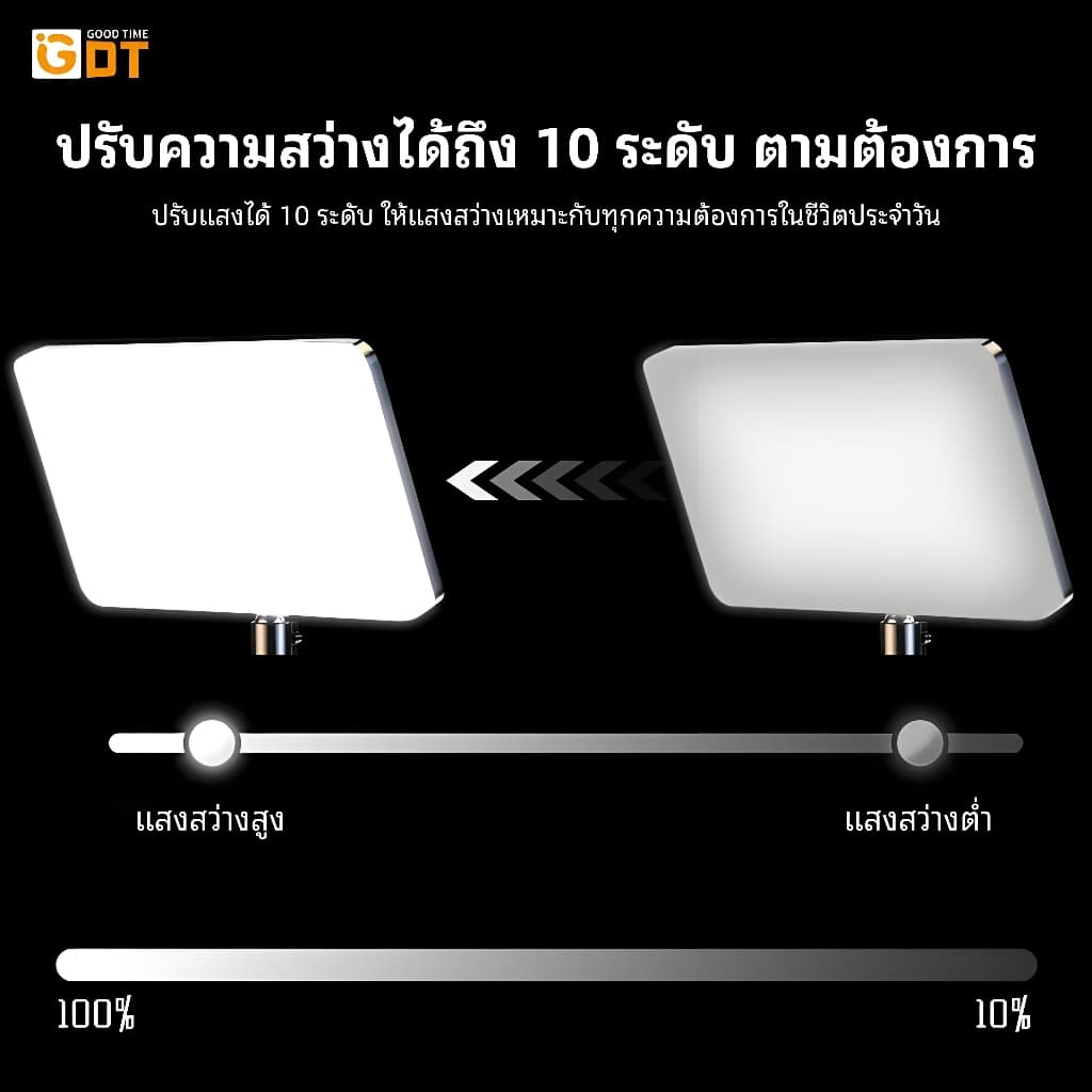 GDT 11นิ้ว ไฟไลฟ์สด ไฟไลฟ์สด LED Light Video Light ไฟสตูดิโอ+ขาตั้ง 2.1m รีโมทแสงได้ พร้อมรีโหมด Live Streaming Vlog รูปที่ 4