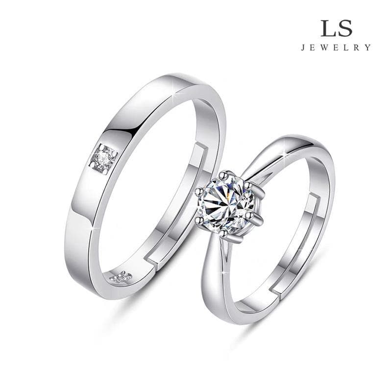 LS แหวนแพลตตินัมสำหรับคู่รัก สวย แหวนแฟชั่นลำลอง r2388 รูปที่ 1
