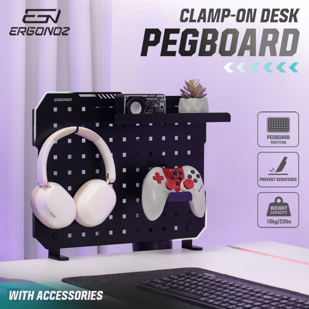 ERGONOZ PANEL03 PEGBOARD DIY ชั้นวางของติดโต๊ะ 47 cm. รูปที่ 3