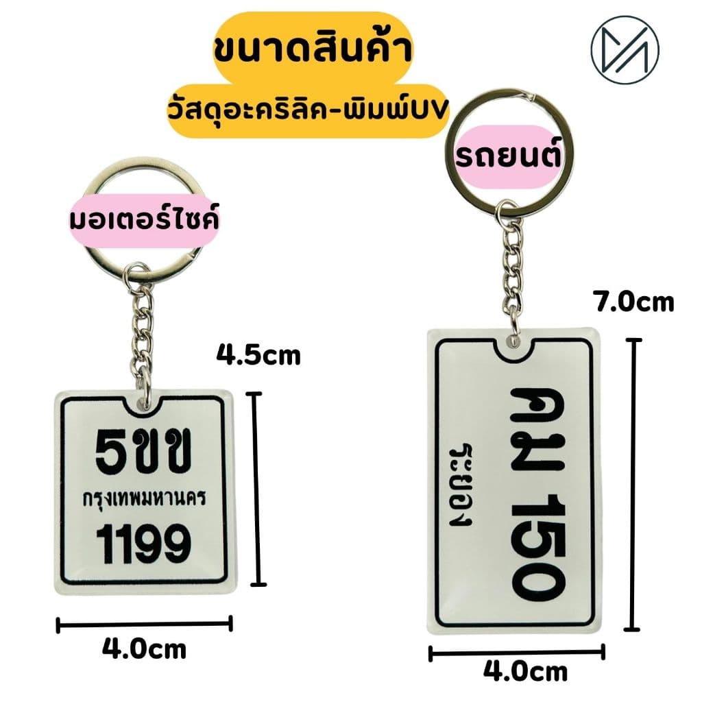 ป้ายทะเบียนจิ๋ว ทะเบียนรถ พวงกุญแจ วัสดุอะครีลิคพิมพ์UV แข็งแรง ทนทาน แจ้งเลขทะเบียนรถทางแชทค่ะ**วัสดุอะครีลิค** รูปที่ 5