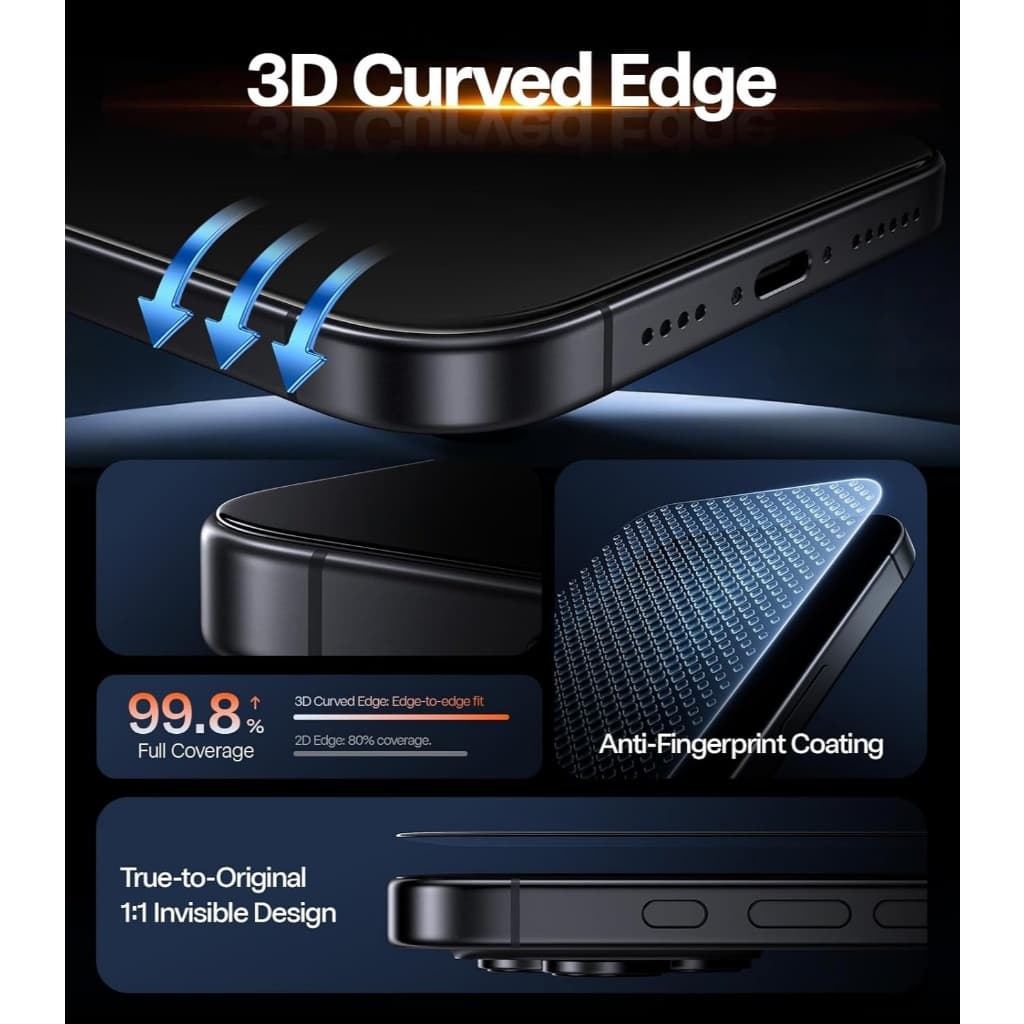 TORRAS ฟิล์มกระจก OrigArmor AR Screen Protector สำหรับ iPhone 17 Pro Max / 17 Pro รูปที่ 8