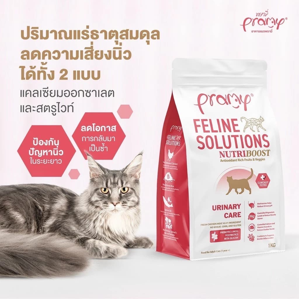Pramy Feline Solutions พรามี่ แคร์ ขนาด 5.5 Kg. อาหารแมวสูตรเฉพาะทาง รูปที่ 5