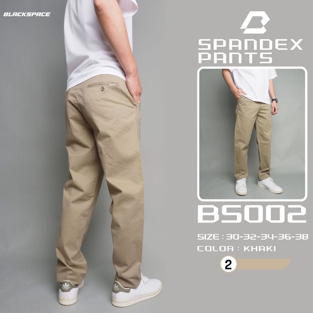 GWBS002 กางเกงขายาว ผู้ชาย ผ้ายืด สีพื้น ยาว 39.5-41 นิ้ว ไซส์ 30-38 รูปที่ 3