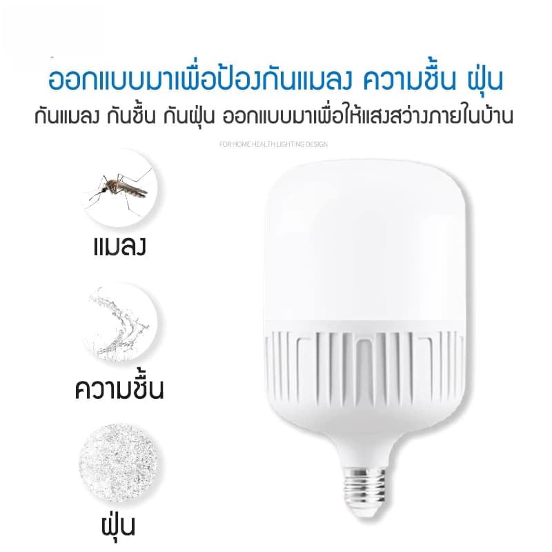 ยกชุด10หลอด หลอดไฟ LED E27 พร้อมสายยาว 5 เมตร แสงขาว ขั้วไฟพร้อมสาย ประหยัดพลังงาน สว่างจ้า ถนอมสายตา จากไทย รูปที่ 3