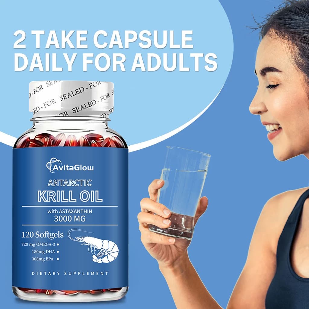 น้ํามัน Krill แอนตาร์กติกสําหรับ Total Wellness - รองรับสมอง สุขภาพร่วมและหัวใจ - 30/120 แคปซูล รูปที่ 5