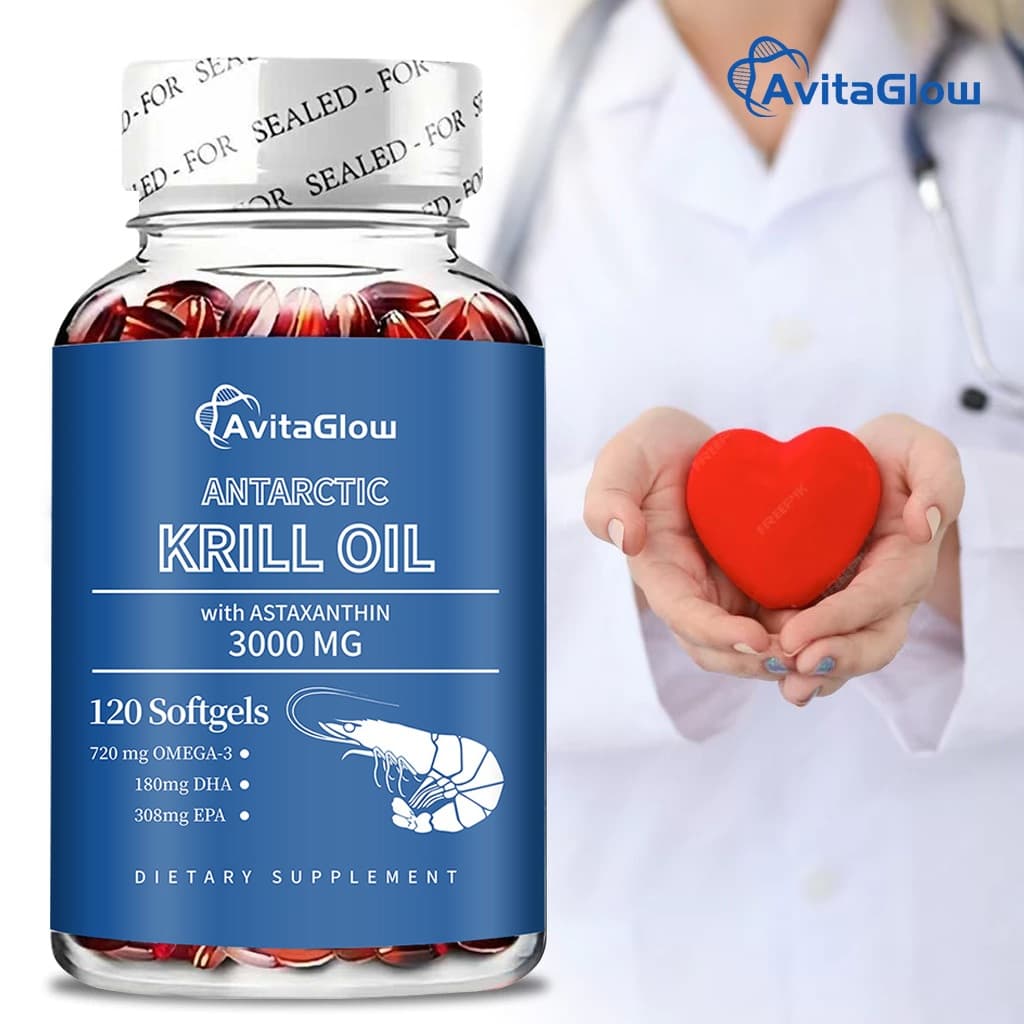 น้ํามัน Krill แอนตาร์กติกสําหรับ Total Wellness - รองรับสมอง สุขภาพร่วมและหัวใจ - 30/120 แคปซูล รูปที่ 6