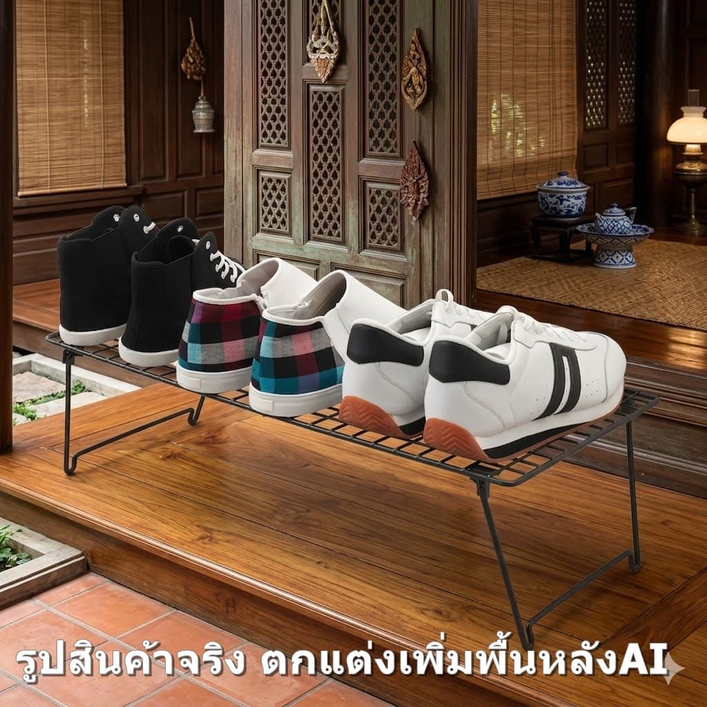 IKEA GREJIG ชั้นวางรองเท้า ชั้นวางของ โต๊ะญี่ปุ่น โต๊ะวางบนเตียง ต่อเพิ่มได้ 58x27x17 ซม. รูปที่ 5