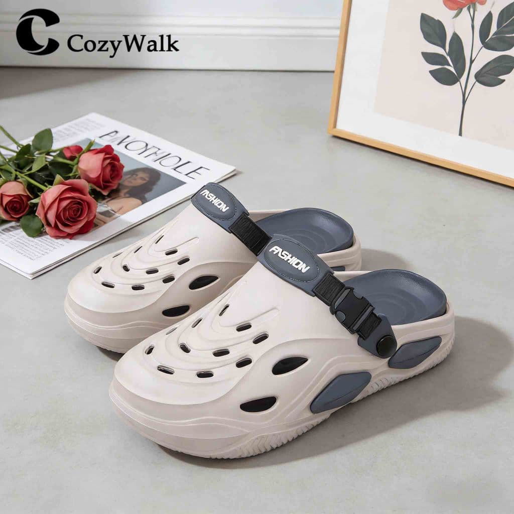 CozyWalk รองเท้าลำลองผู้ชาย แบบสวม กันน้ำ นุ่ม เบา พื้นกันลื่น มีสายรัดหลัง ใส่ได้2แบบ ไซซ์ 40-45 ในไทย รูปที่ 4