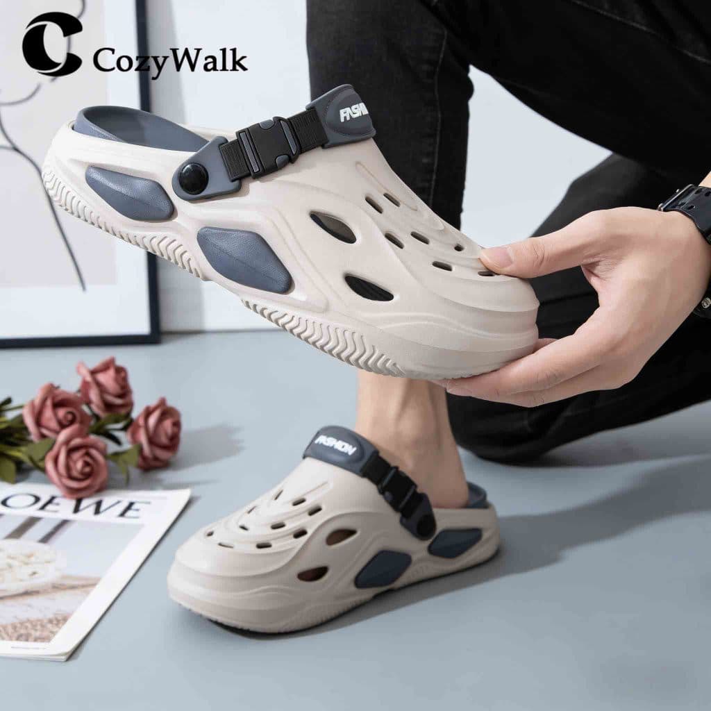 CozyWalk รองเท้าลำลองผู้ชาย แบบสวม กันน้ำ นุ่ม เบา พื้นกันลื่น มีสายรัดหลัง ใส่ได้2แบบ ไซซ์ 40-45 ในไทย รูปที่ 2