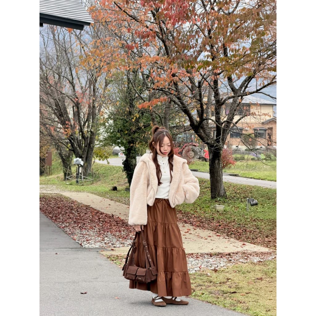 TheBlancPale : Oren skirt กระโปรงระบาย ชั้นๆ ผ้าไม่ยับ กระโปรงผ้าไม่ต้องรีด รูปที่ 5