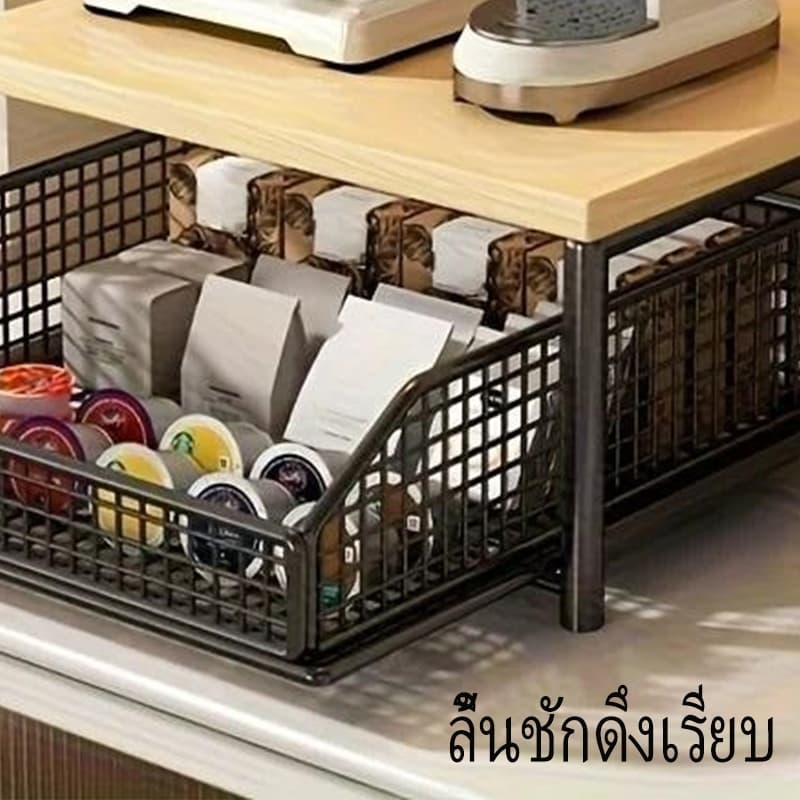 ชั้นวางเครื่องชงกาแฟแบบเคาน์เตอร์ เคาน์เตอร์บาร์บนโต๊ะถุงชาขนมปังขนมหวานชั้นวางถ้วยน้ำ รูปที่ 7