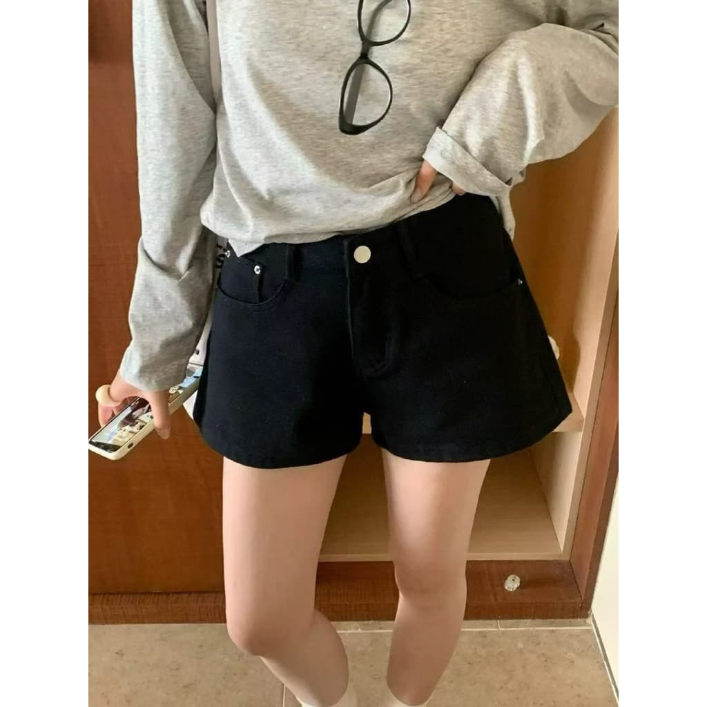 FSY 62028 Korea basic shorts denim jeans ขาสั้นยีนรุ่นใหม่ทรงสวย รูปที่ 7