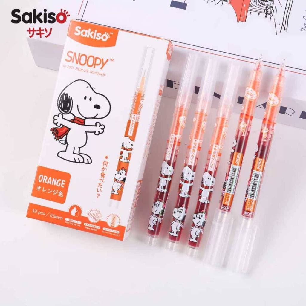 Sakiso ปากกาโรลเลอร์บอล หมึก 8 สี หมึกแห้งไว หัว 0.5 mm. ลายลิขสิทธิ์แท้ Snoopy รูปที่ 5