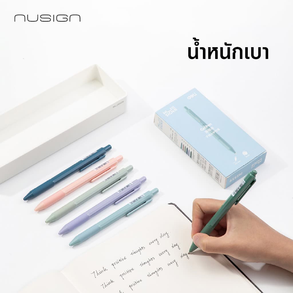 ปากกาเจล Deli รุ่น NS559 ปากกาแบบกด หมึกดำ เขียนลื่นขนาดเส้น 0.5mm รูปที่ 5