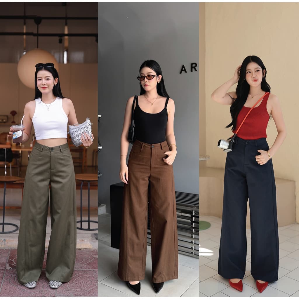 N7906 BLUE STAR PANTS - มี 3 สี Navy ,Brownie ,Olive - NUMBERSEVEN รูปที่ 1