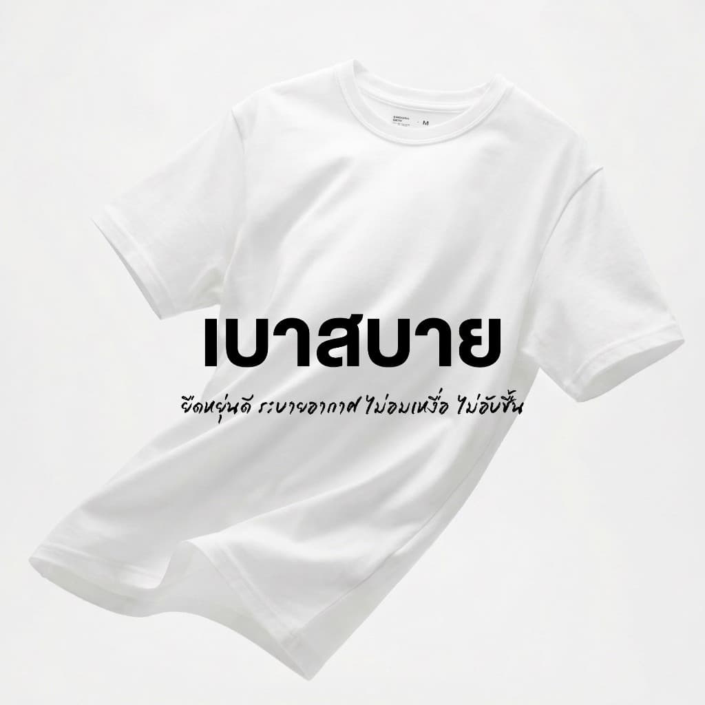 Yuedpao Smooth Skin - Set Dark Tone เสื้อยืดคอกลม ผ้านุ่มลื่น เบาสบาย ระบายอากาศดี เสื้อยืดพื้น รูปที่ 4