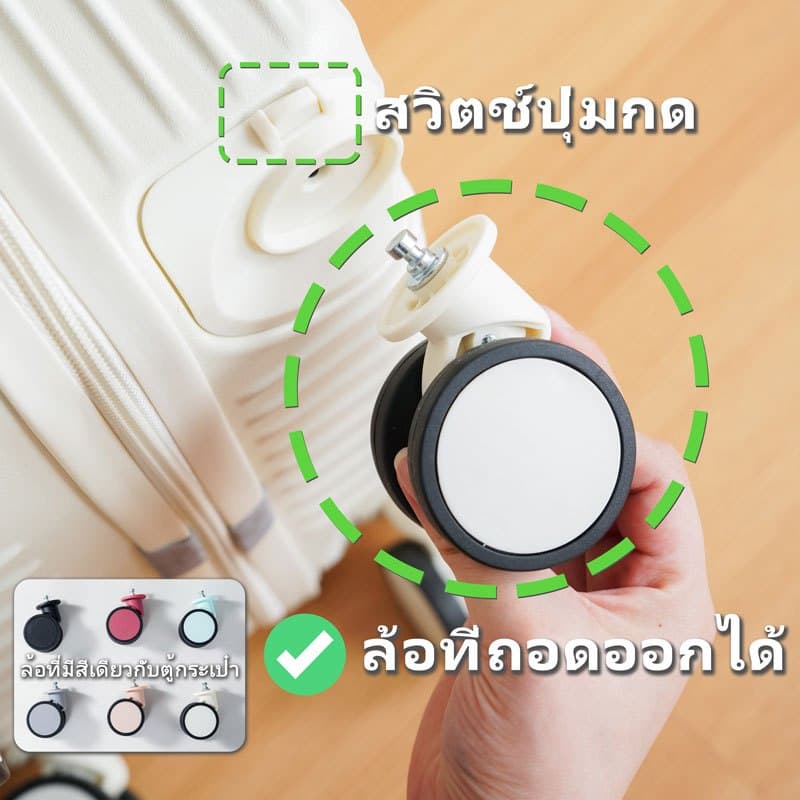 กระเป๋าเดินทางล้อลาก20/24นิ้ว ล้อคู่ หมุนได้ วัสดุABS+PC ความจุขนาดใหญ่ กระเป๋าเดินทางขึ้นเครื่องบินได้ รูปที่ 4