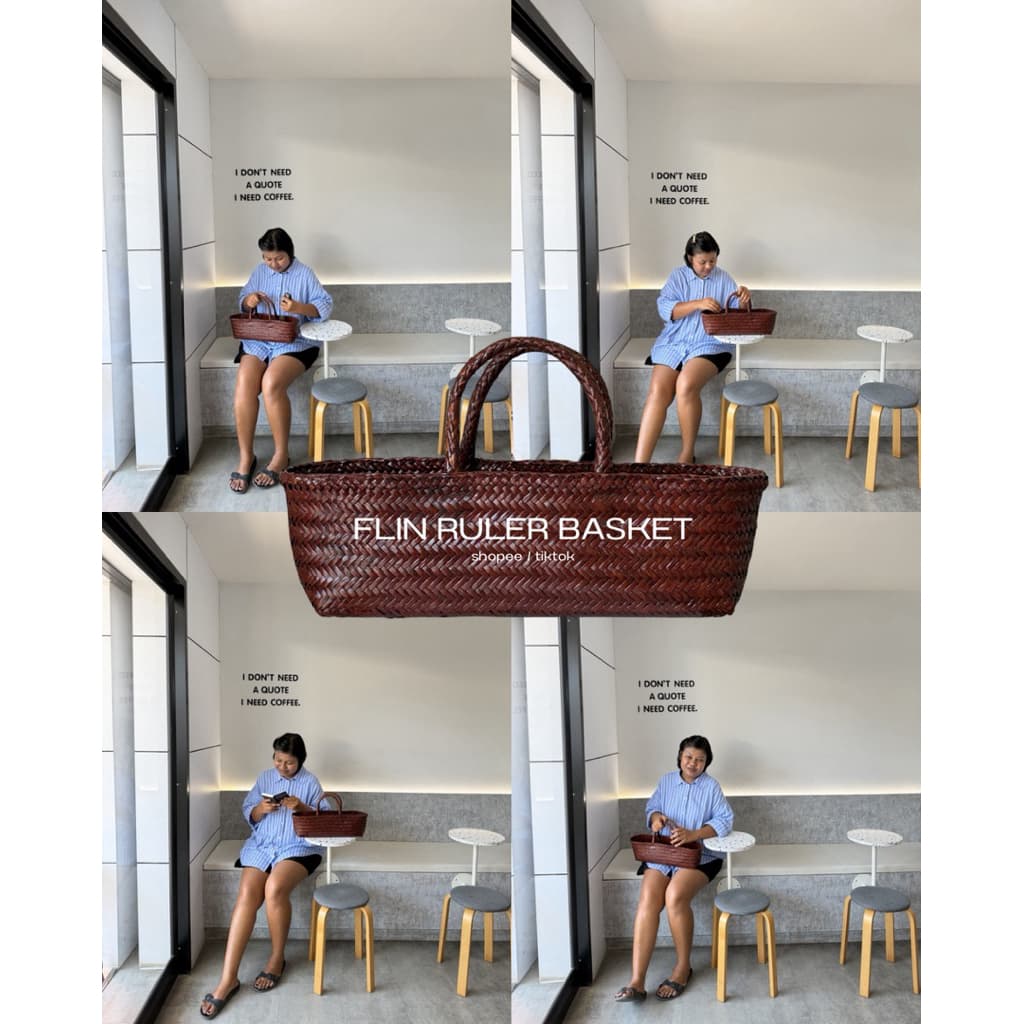 FLIN - RULER BASKET กระเป๋ากระจูดย้อมสี รูปที่ 1