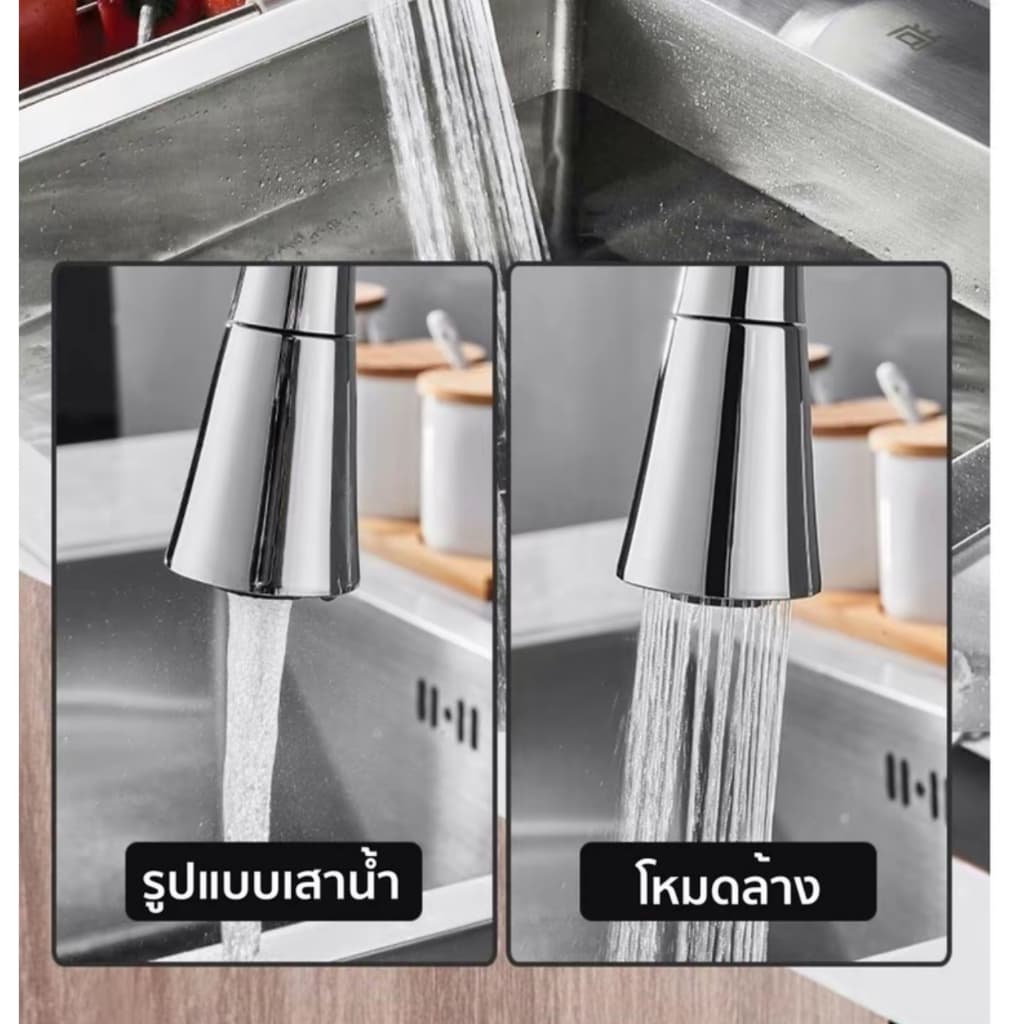 ก๊อกน้ําล้างจาน คอโค้งแรงดันน้ําขนาดใหญ่ ก๊อกน้ําอ่างล้างจาน 360° ทองแดงทั้งหมดเดี่ยว รูปที่ 6