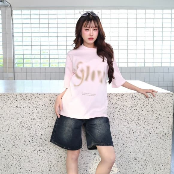 JARINYA เสื้อยืดทรง oversize สกรีนลาย Glow Unisex รูปที่ 9