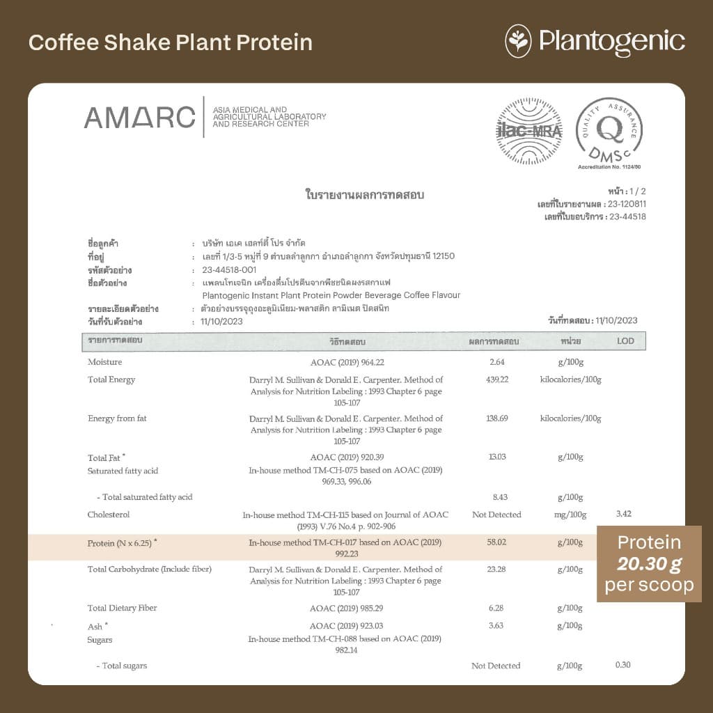 Plantogenic - Coffee Shake Plant Protein โปรตีนพืชรสกาแฟ โปรตีน 20g NON-GMO ไม่มีถั่วเหลือง ไม่เติมน้ำตาล รูปที่ 2