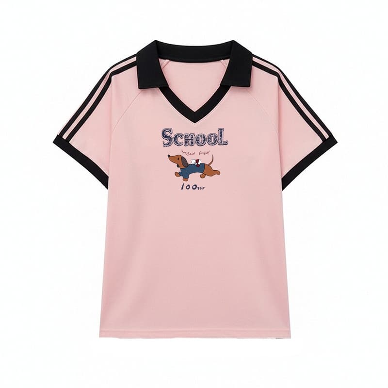 เสื้อปกทรงสเก็ตสวยๆผู้หญิงแฟชั่นมาใหม่ oversize เสื้อผ้าสาวอวบไซส์ใหญ่น่ารัก เสื้อยืดคอวีทรงหลวมสไตล์เกาหลี preppy style รูปที่ 9