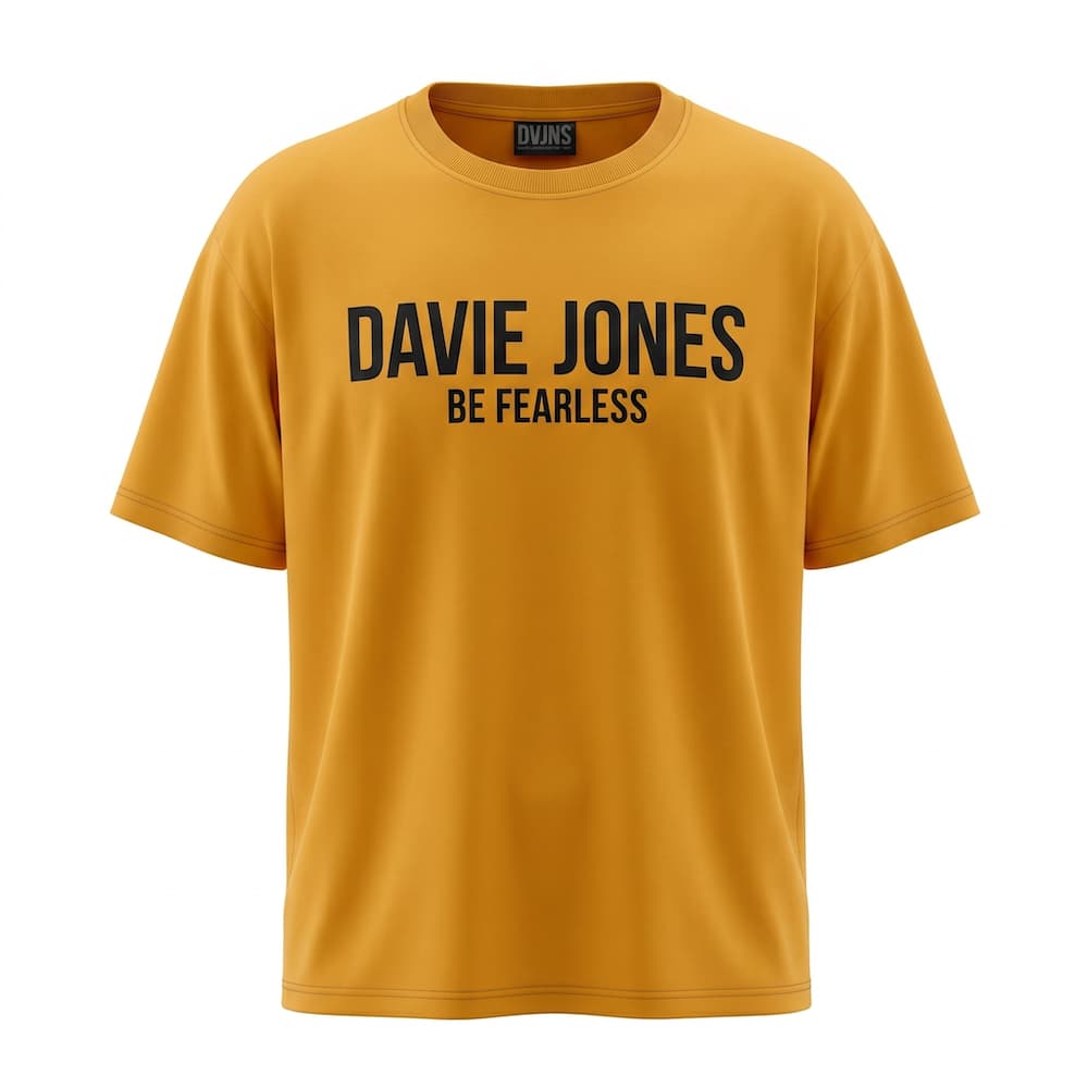 DAVIE JONES เสื้อยืดผู้ชาย Logo Oversized Fit T-Shirt สีเทา ส้ม น้ำตาล เหลือง ครีม LG0165 รูปที่ 5