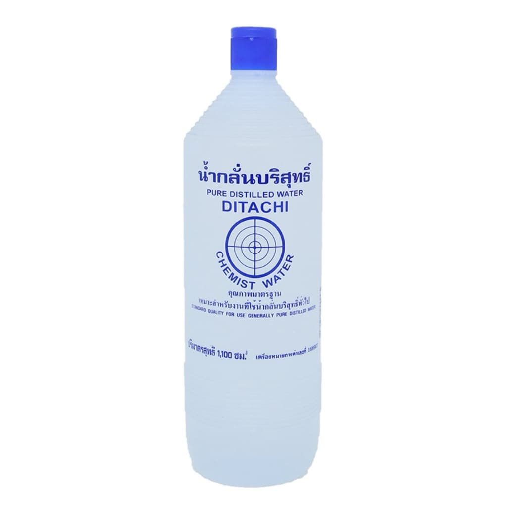 น้ำกลั่นบริสุทธิ์ 1000 cc. (สำหรับใช้ในห้องวิทยาศาสตร์) (1ขวด)ไม่สามารถใช้กับรถยนต์ได้
