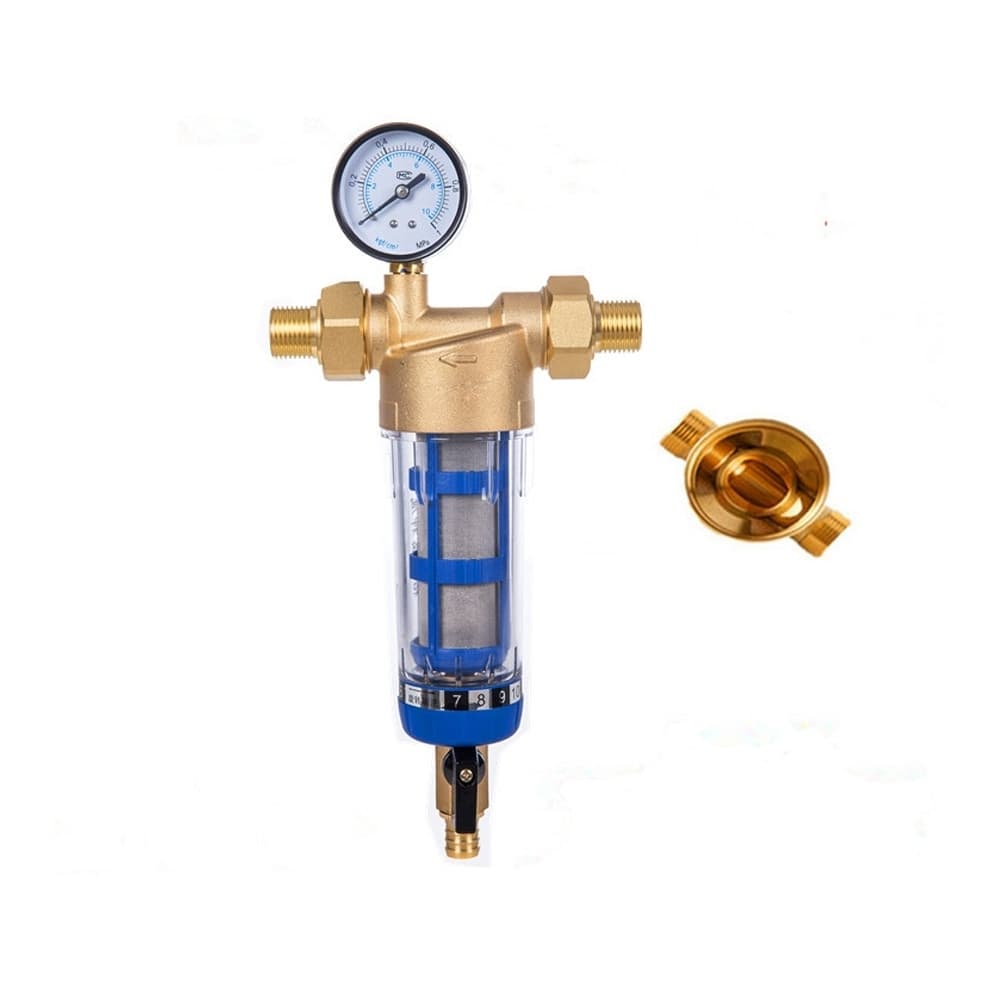 กรองน้ำ Pre-Filter Water กระบอกหนา หัวทองเหลือง เกลียว6หุน 1/2" 1" ไส้กรองสแตนเลส ล้างในตัว ทนทาน ป้องกันม รูปที่ 8