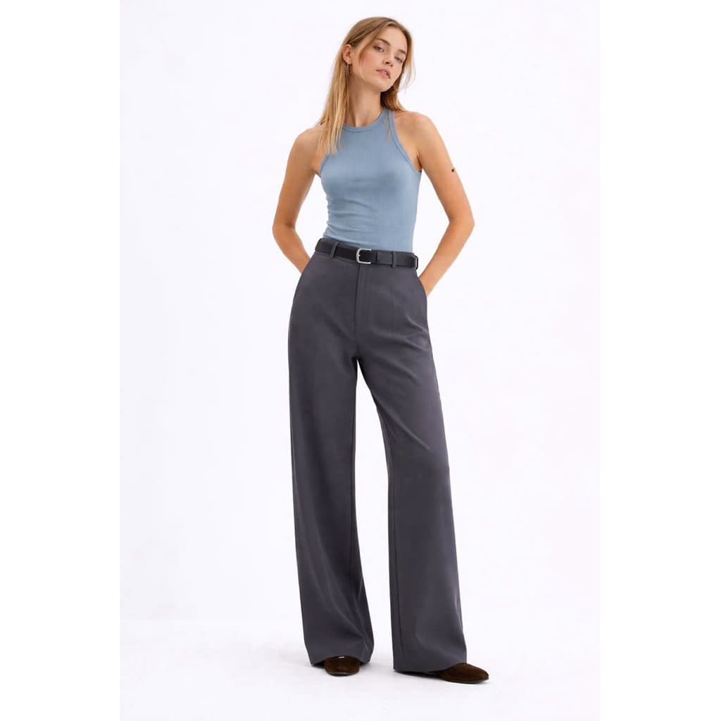 GLORIA JEANS Trousers กางเกงผ้าสีเทา เอวสูง ผ้ายืด งาสวย รูปที่ 1