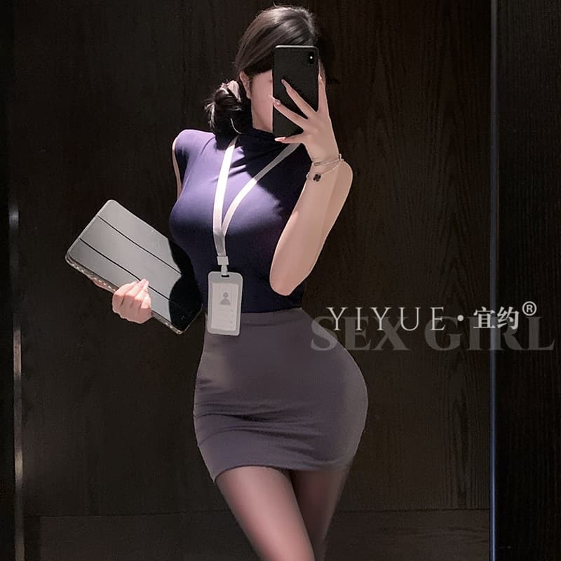 ชุดคอสเพลย์ sexy ชุดเลขา กระโปรงทรงเข้ารูป คอเสื้อเปิดกว้าง ผ้าโปร่ง หลากหลายสไตล์ ยั่วยวนสามีของคุณ รูปที่ 9