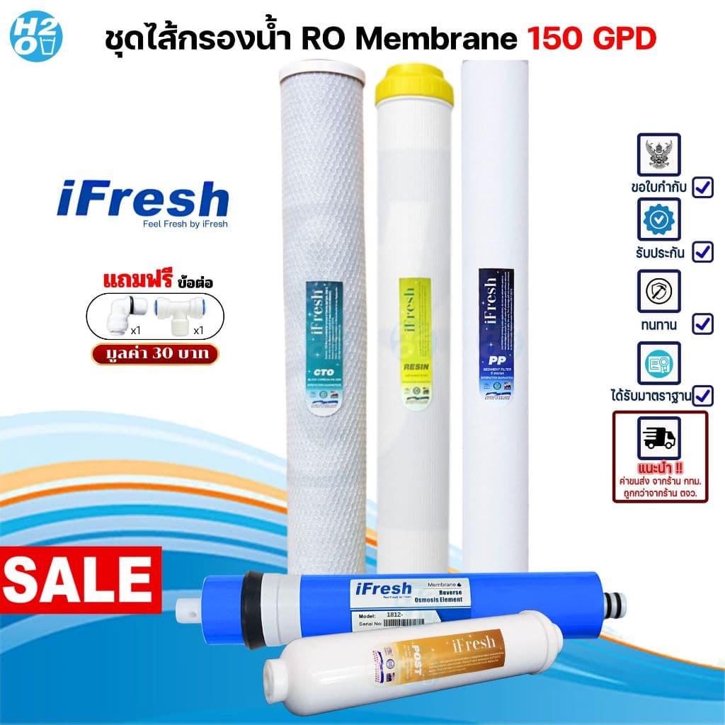 iFresh ชุดไส้กรอง 20 นิ้ว ไส้กรองตู้น้ำหยอดเหรียญ PP Resin Carbon Block Gac ไส้กรอง RO 150G ระบบRO รูปที่ 1