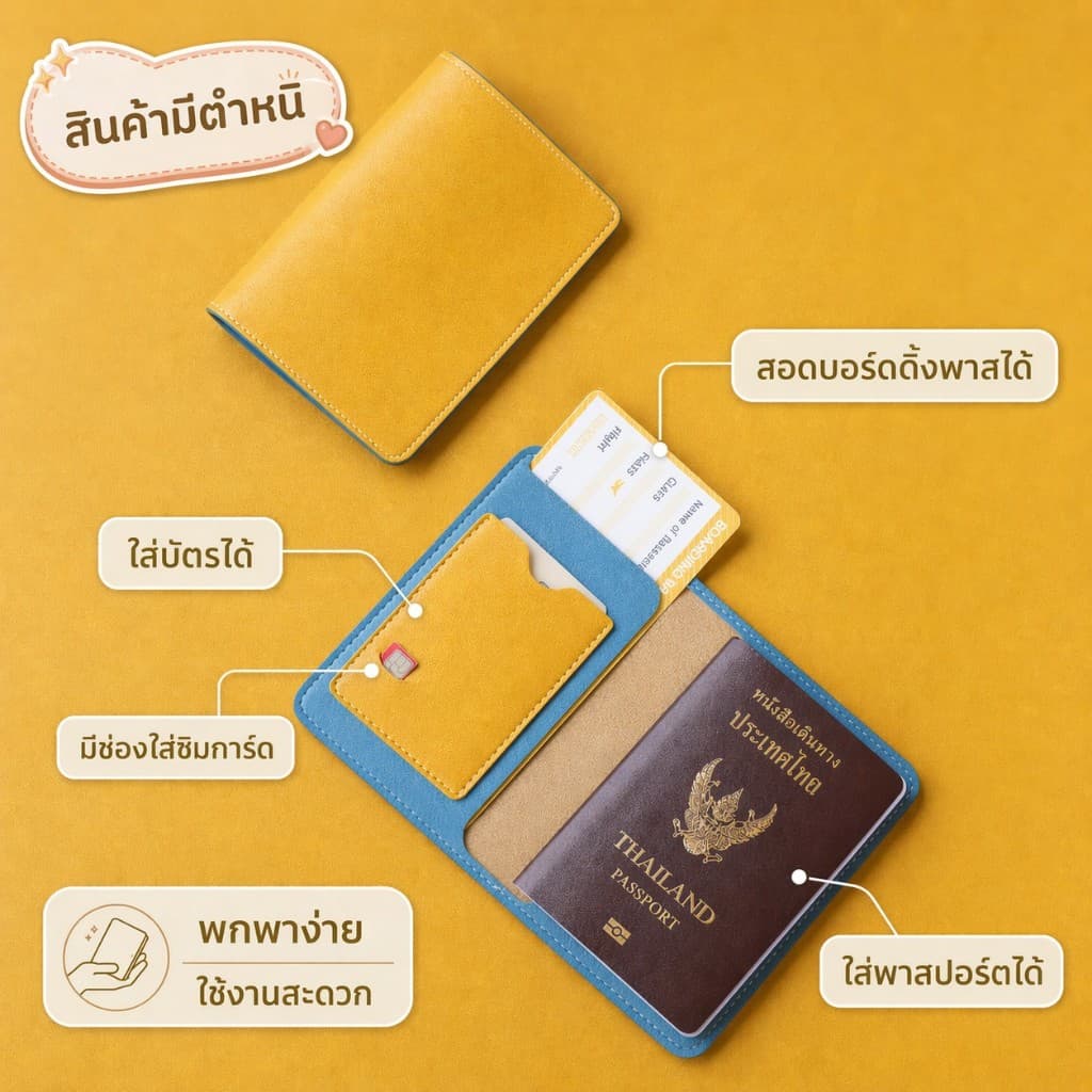 Mystery Passport Cover Box สุ่มสีพาสปอร์ตคัฟเวอร์สุดคิ้วท์ ตำหนิเล็กน้อย รูปที่ 2