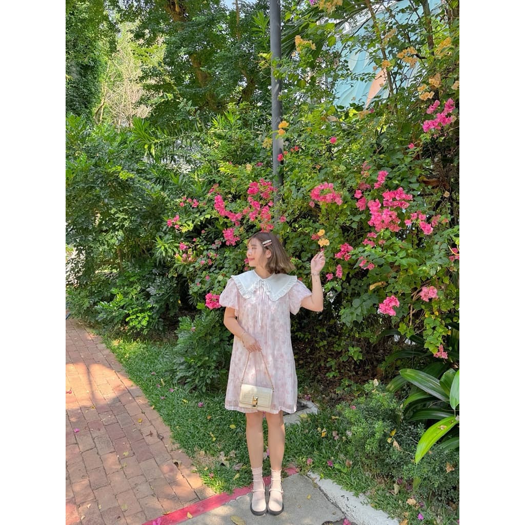 dress015- lollipop Set เดรสแขนบอลลูน+ปกคอบัว รูปที่ 7