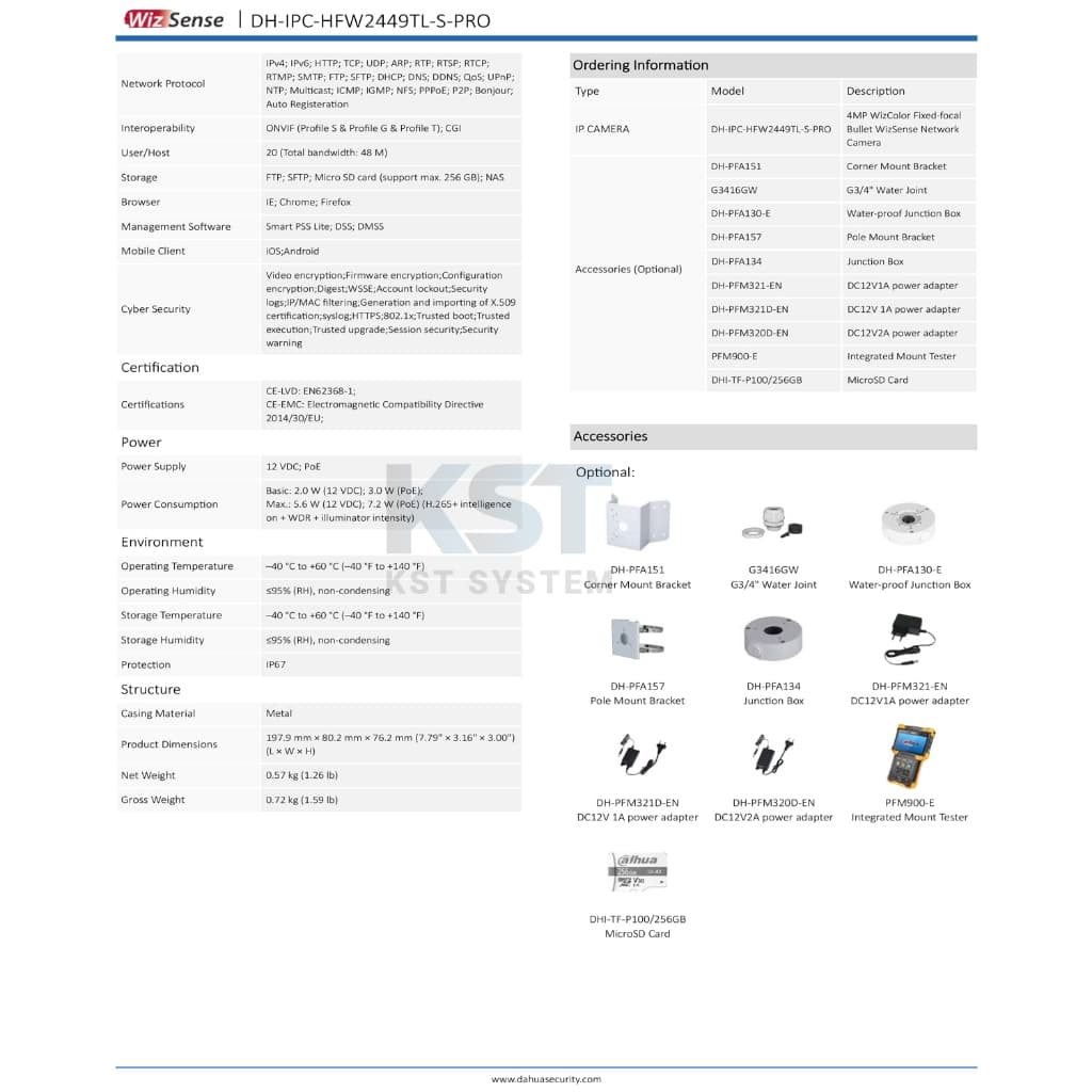 IPC-HFW2449TL-S-PRO กล้องวงจรปิด Dahua WizSense IPC WizColor 4MP PoE รูปที่ 6