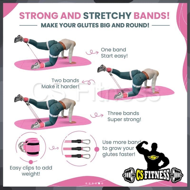 Set 5 ชิ้น : ชุดยางยืดคาดข้อเท้า บริหาร ขา & สะโพก รูปที่ 9