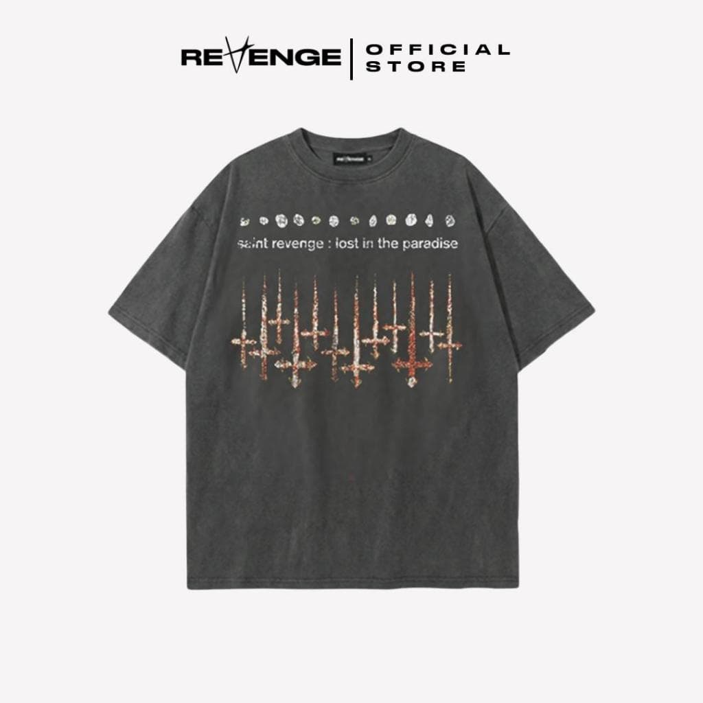 REVENGE Vintage Street – SIN เสื้อยืดสีฟอกเฟด วินเทจพรีเมี่ยม ผ้า Cotton USA งาน DTG คุณภาพสูง รุ่น RE020 รูปที่ 2