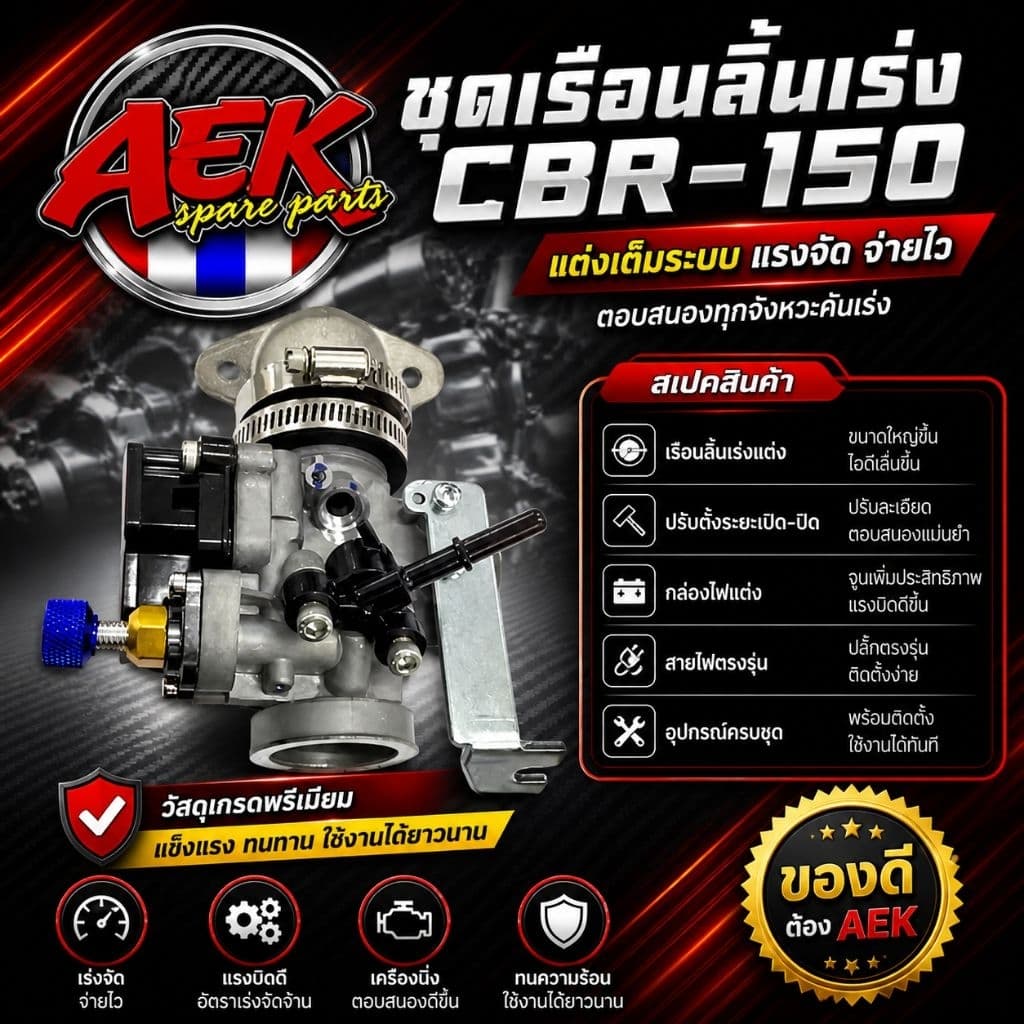เรือน CBR150 ครบชุด ขนาด27/28/30/32/33/34มิล พร้อมประกอบใส่ WAVE-110i/MSX-125/WAVE-125iปลาวาฬ/DREAM SUPERCUP รูปที่ 4