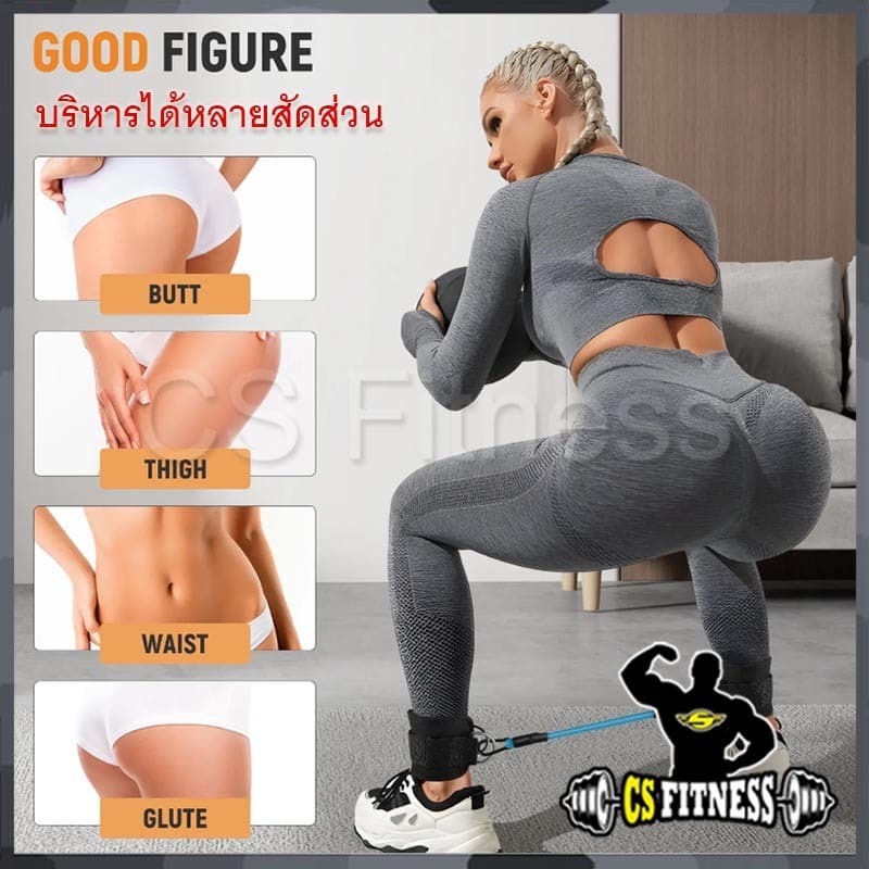 Set 5 ชิ้น : ชุดยางยืดคาดข้อเท้า บริหาร ขา & สะโพก รูปที่ 6