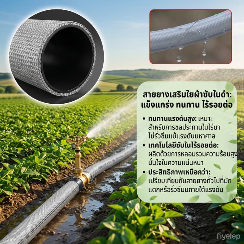 ทนทานกว่าPE 100 เท่า สายส่งน้ำ สายยางดับเพลิง สายส่งHDPE ทนต่ออุณหภูมิสูง หนาพิเศษ 1นิ้ว-4นิ้ว 10-100เมตร สายส่งน้ำผ้าใบ รูปที่ 7