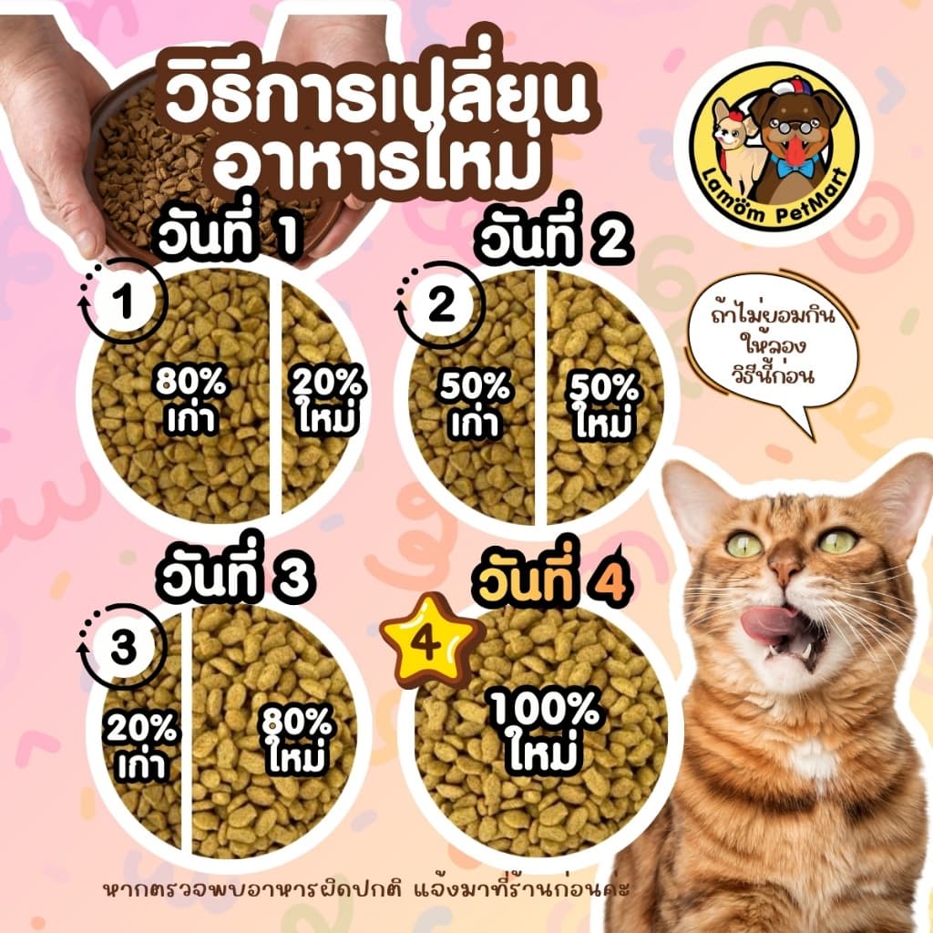 Catty Cat 4 MIX อาหารเม็ด รสปลาทะเล 1 KG. FT71 โปรตัร 26% มีโอเมก้า 3,6 ขนสวย รูปที่ 6