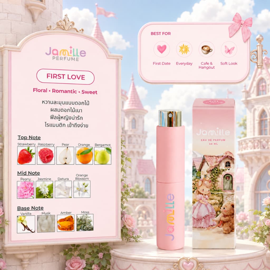 Jamille Perfume | น้ำหอมพกพา 5 กลิ่น หอมนาน 6-8 ชั่วโมง Eau De Parfum ขนาด 10ml สำหรับทุกโอกาสและลุคในชีวิตประ รูปที่ 3
