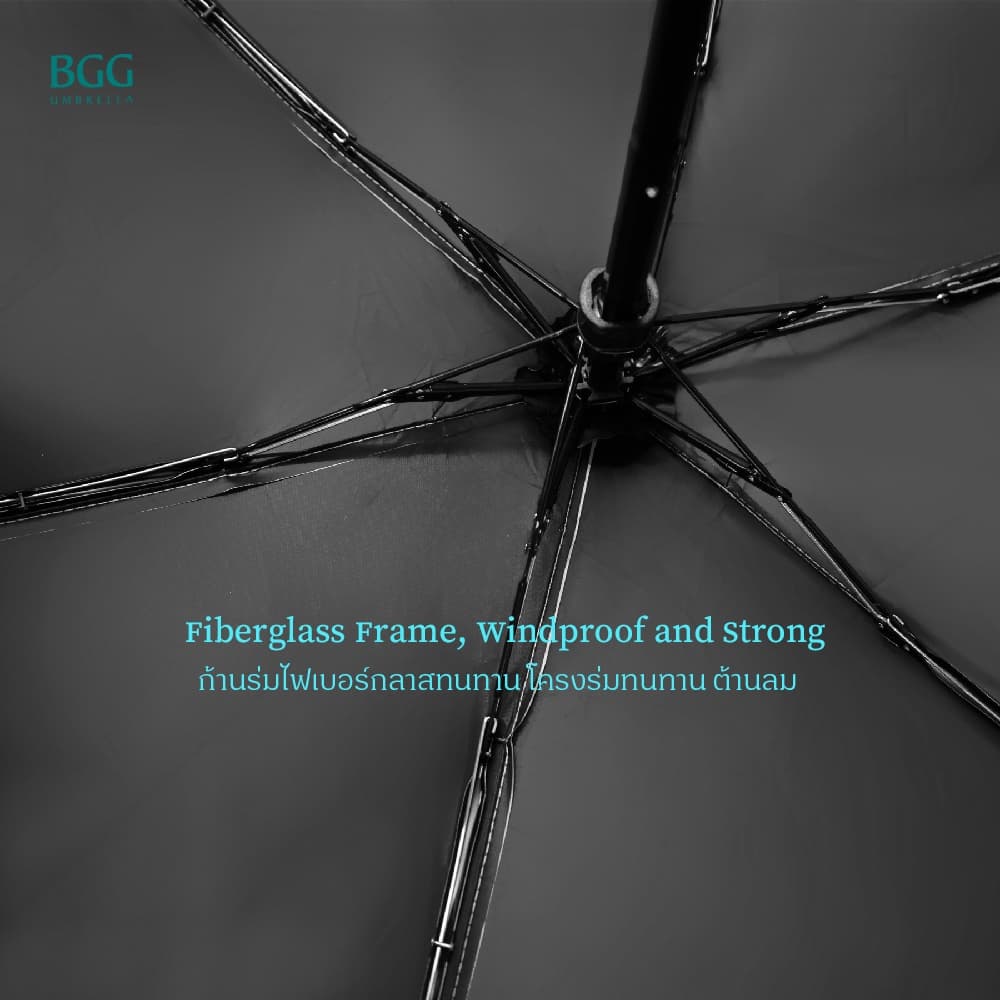 BGG UPF50+ UV Cut 100% 5-Fold Crossbody Folding Umbrella ร่มพับ 5ตอน กันแดด กันยูวี100% สะพายข้าง รูปที่ 7