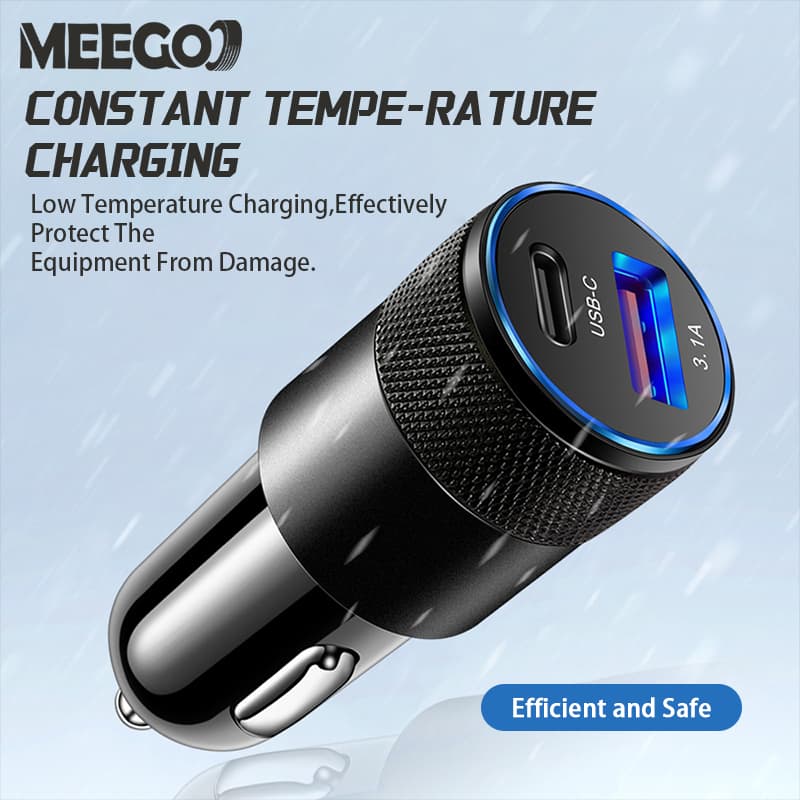 MeeGoo ชาร์จเร็วในรถยนต์ 2พอร์ต หัวชาร์จ12/24V 1USB + พอร์ต 1PD รูปที่ 5