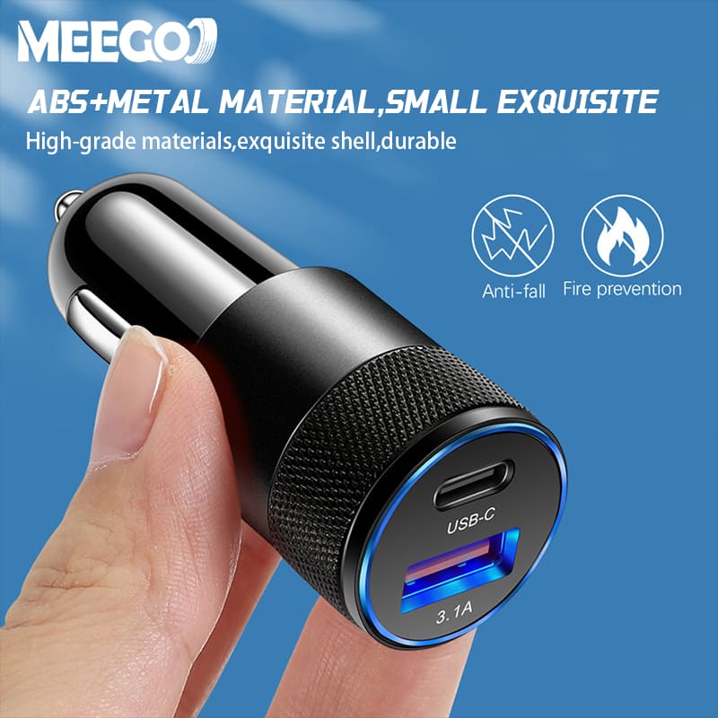 MeeGoo ชาร์จเร็วในรถยนต์ 2พอร์ต หัวชาร์จ12/24V 1USB + พอร์ต 1PD รูปที่ 3