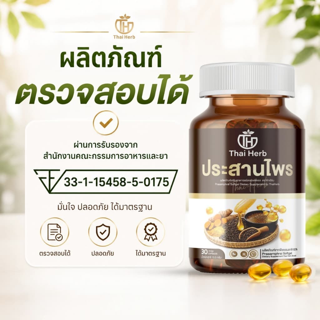 Thaiherb ประสานไพร ผลิตภัณฑ์เสริมอาหาร ปรับสมดุลระบบขับย่อยอาหาร กรดไหลย้อน รูปที่ 6