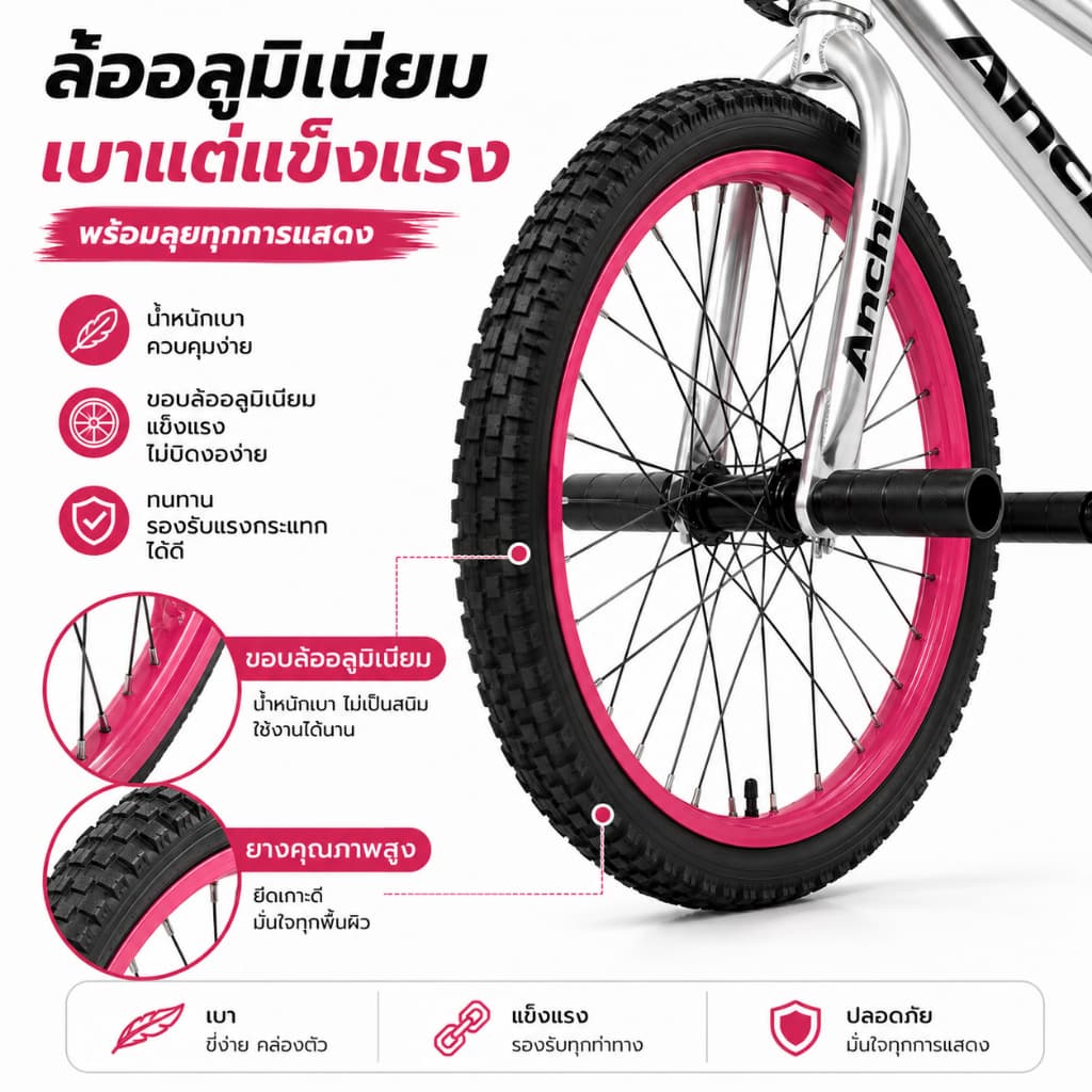 จักรยาน BMX ANCHI คาร์บอน แข็งแรง เบา ทรงสวย สำหรับสตรีท และการแสดง รูปที่ 5
