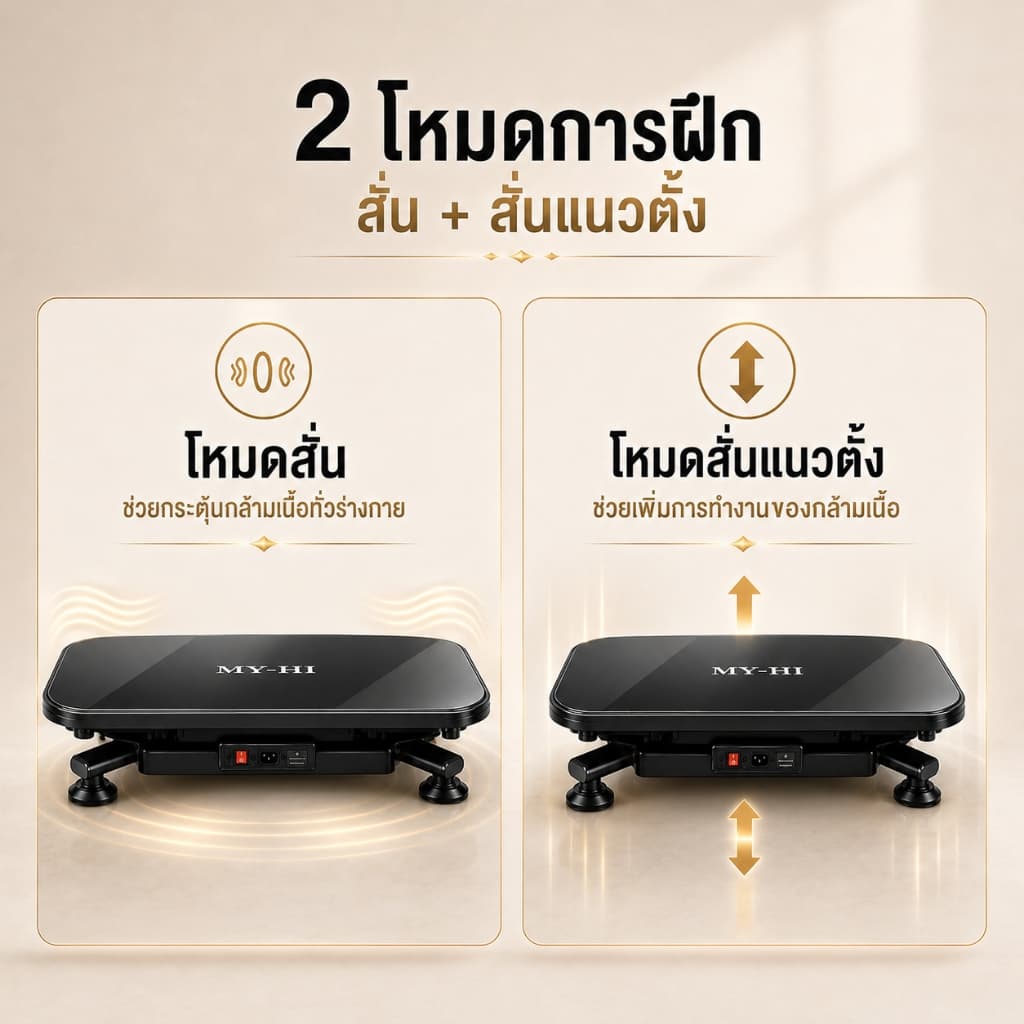 เครื่องสั่นออกกำลังกาย แผ่นสั่นฟิตเนส ลดน้ำหนัก ลดพุง ใช้ในบ้าน ปรับแรงสั่น 30 ระดับ รองรับ 300 กก รูปที่ 4
